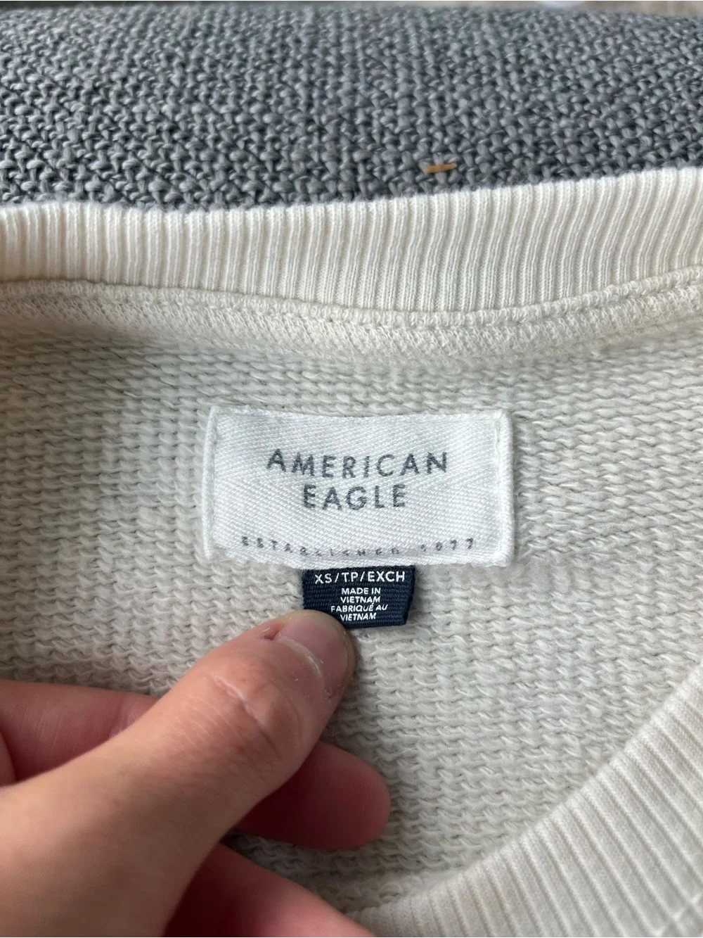 American Eagle Outfitters Men's Crewneck Sweater - Cream